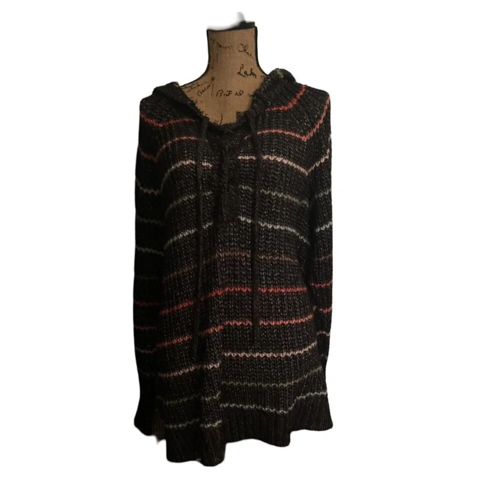 Retro Torrid Womens Long Sleeve Bohemian Knitted Sweater With Hood Size 3X - Picture 8 of 8